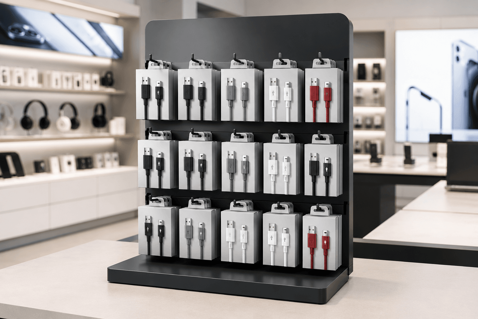 VoltEdge Retail Cable Stand — Detail